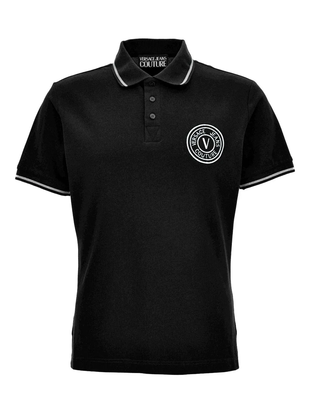 Embroidered-Logo Tipped Polo Shirt by Versace Jeans Couture