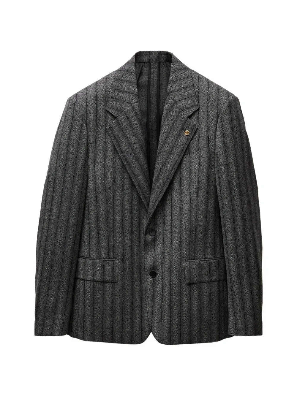 Pinstripe Wool Twill Relaxed Blazer by Versace