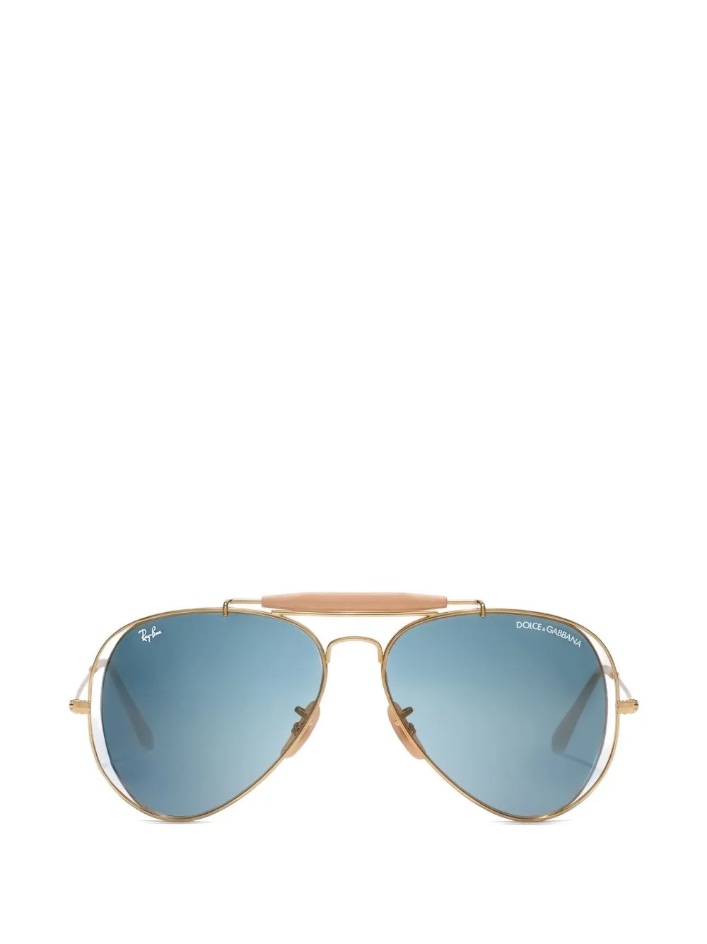 Dolce & Gabbana Eyewear x Ray-Ban Pilot-Frame Double-Bridge Sunglasses by Dolce & Gabbana Eyewear