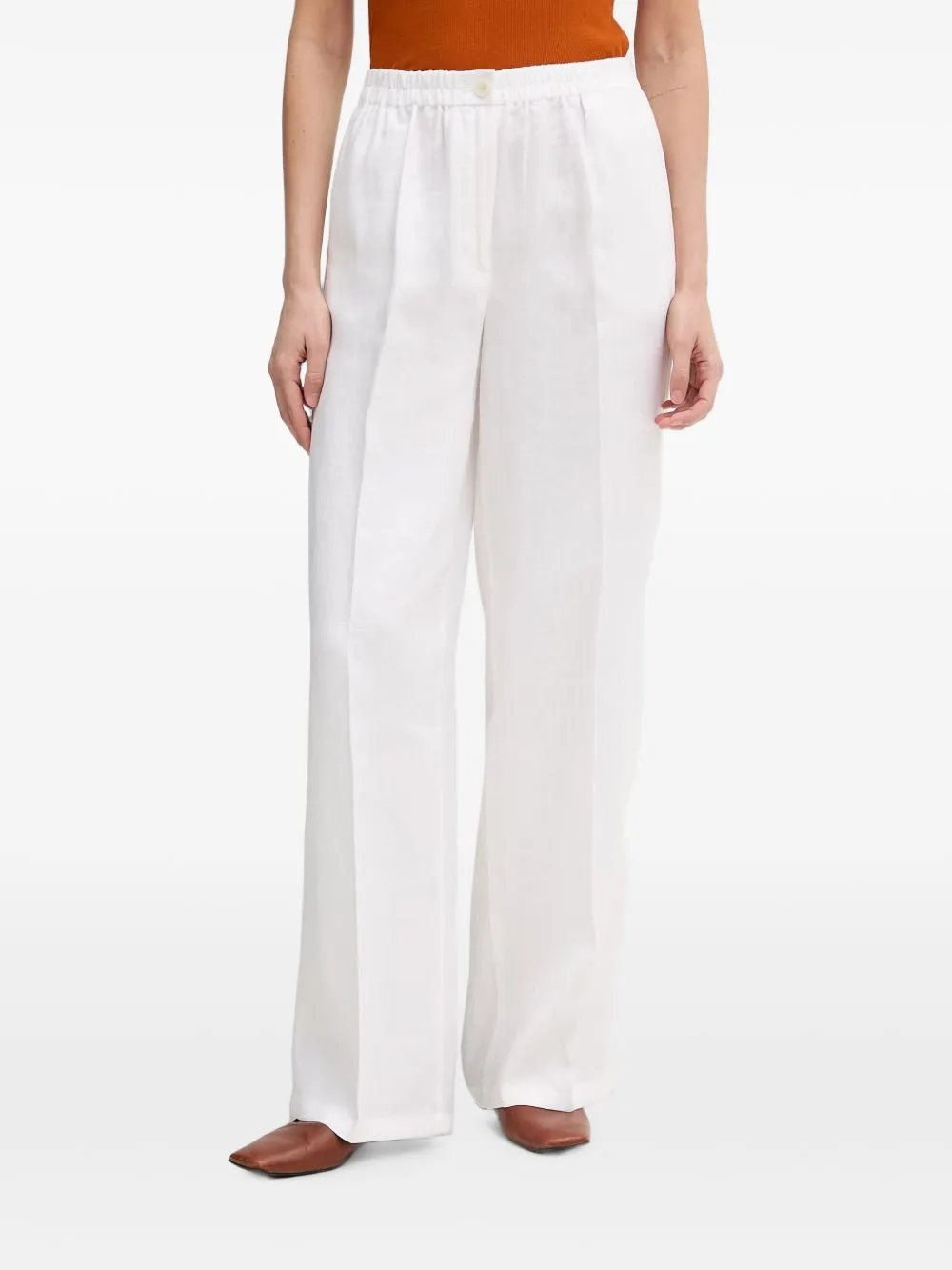 Elasticated-Waistband Straight-Leg Trousers by Sisley