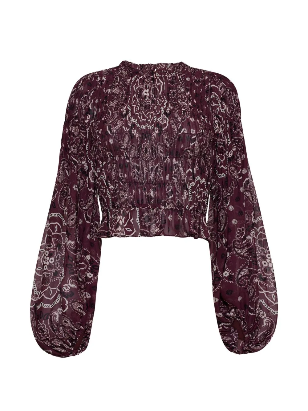 Weston Bandana-Print Smocked Top