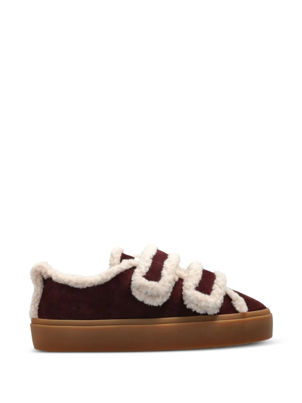 Shearling Low Touch-Strap Sneakers by Inuikii