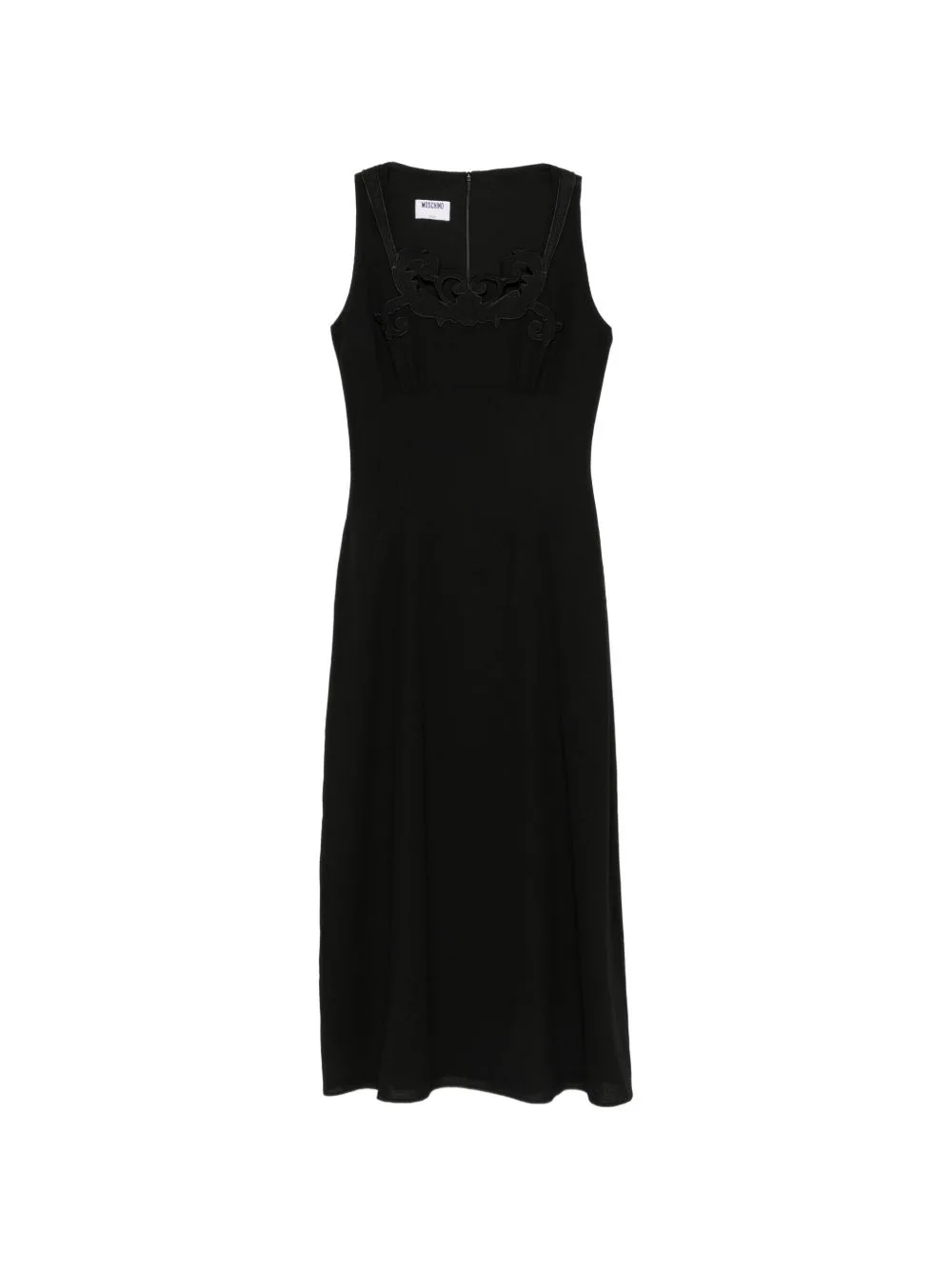 Cut-Out Embroidered Midi Dress