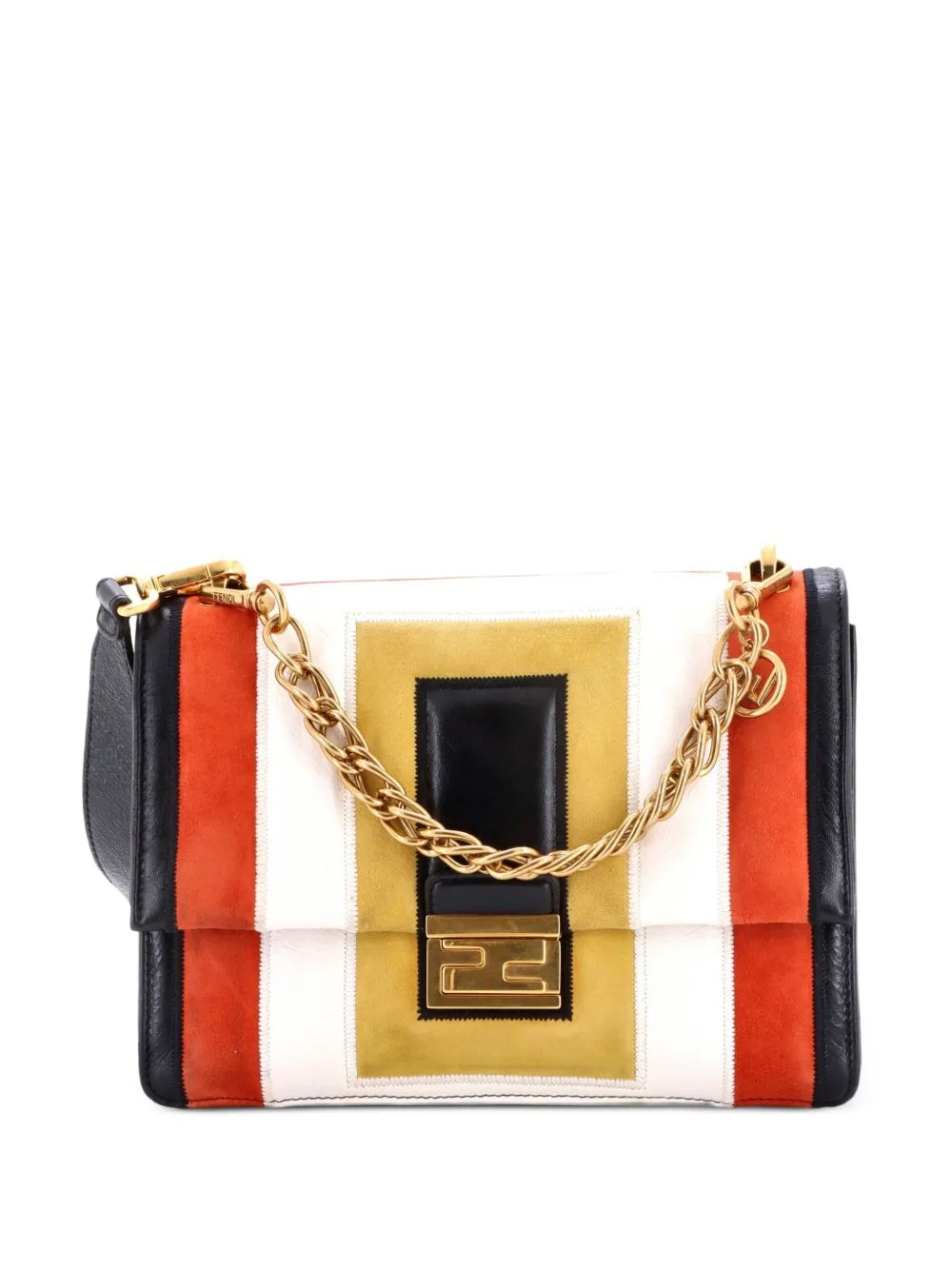 Kan U Leather Medium Shoulder Bag by Fendi Pre-Owned