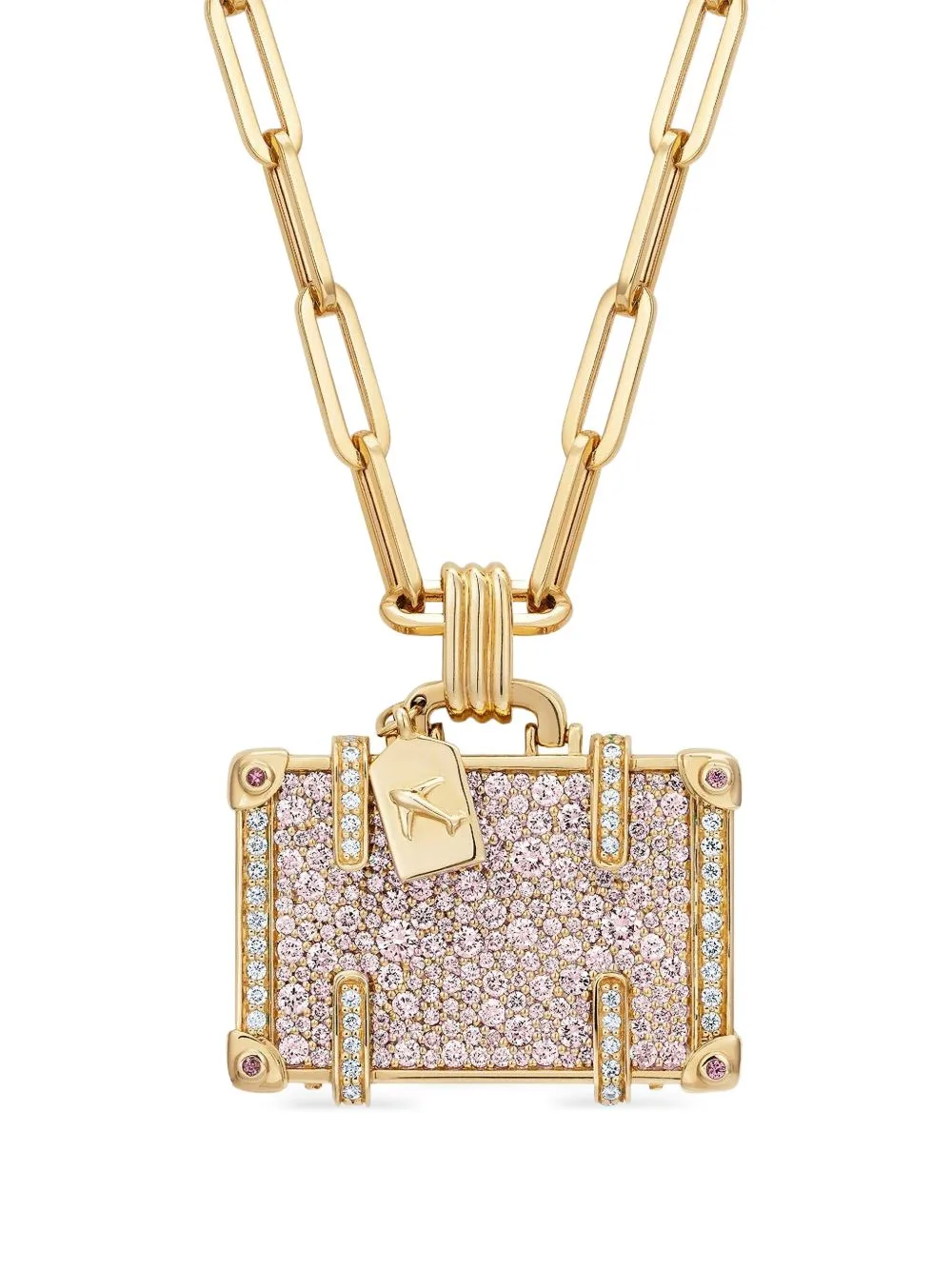 Pink Sapphire and Diamond Necklace by Nevernot