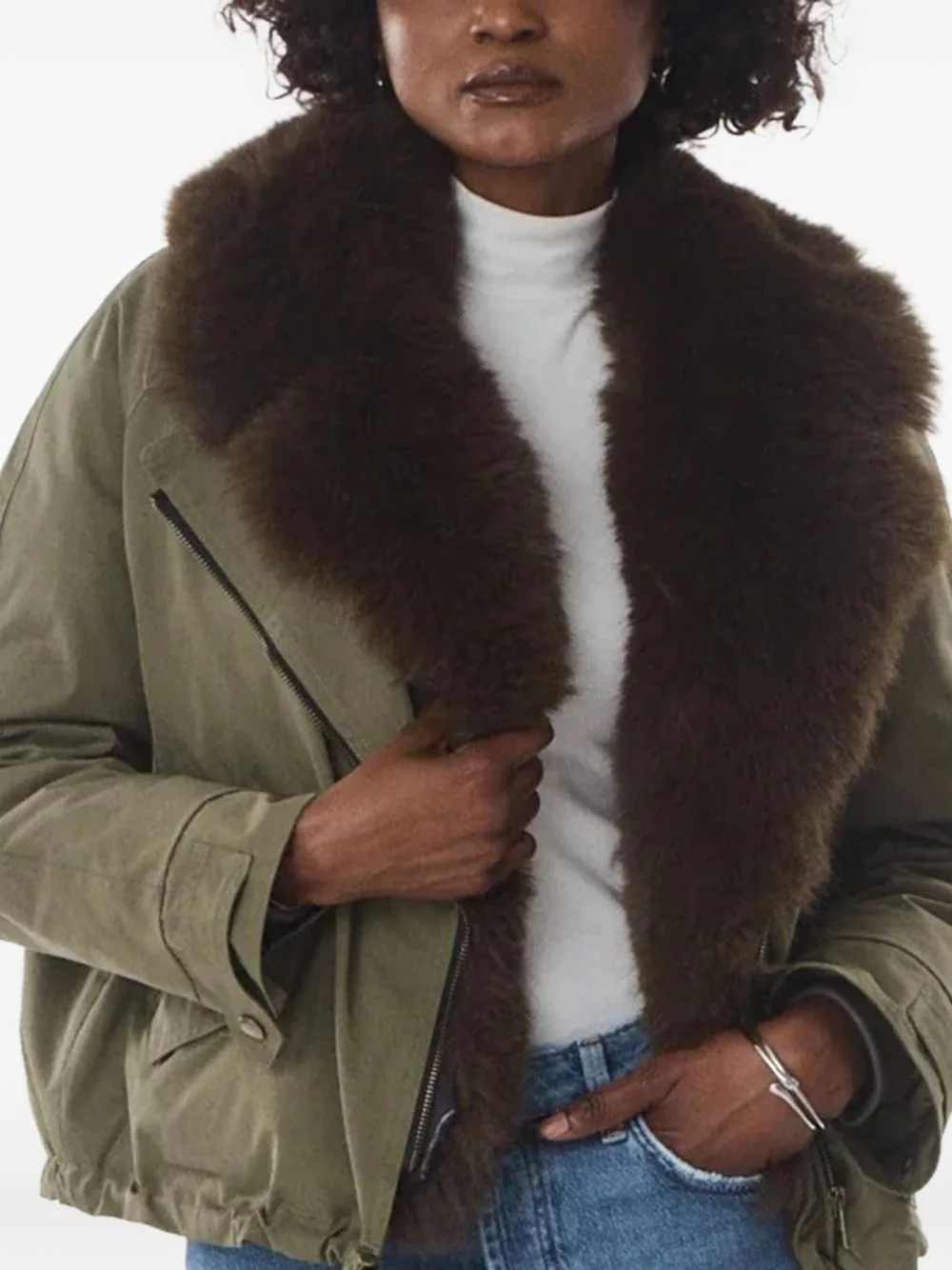 Erin Faux-Fur Collar Jacket by Giovanni Paris