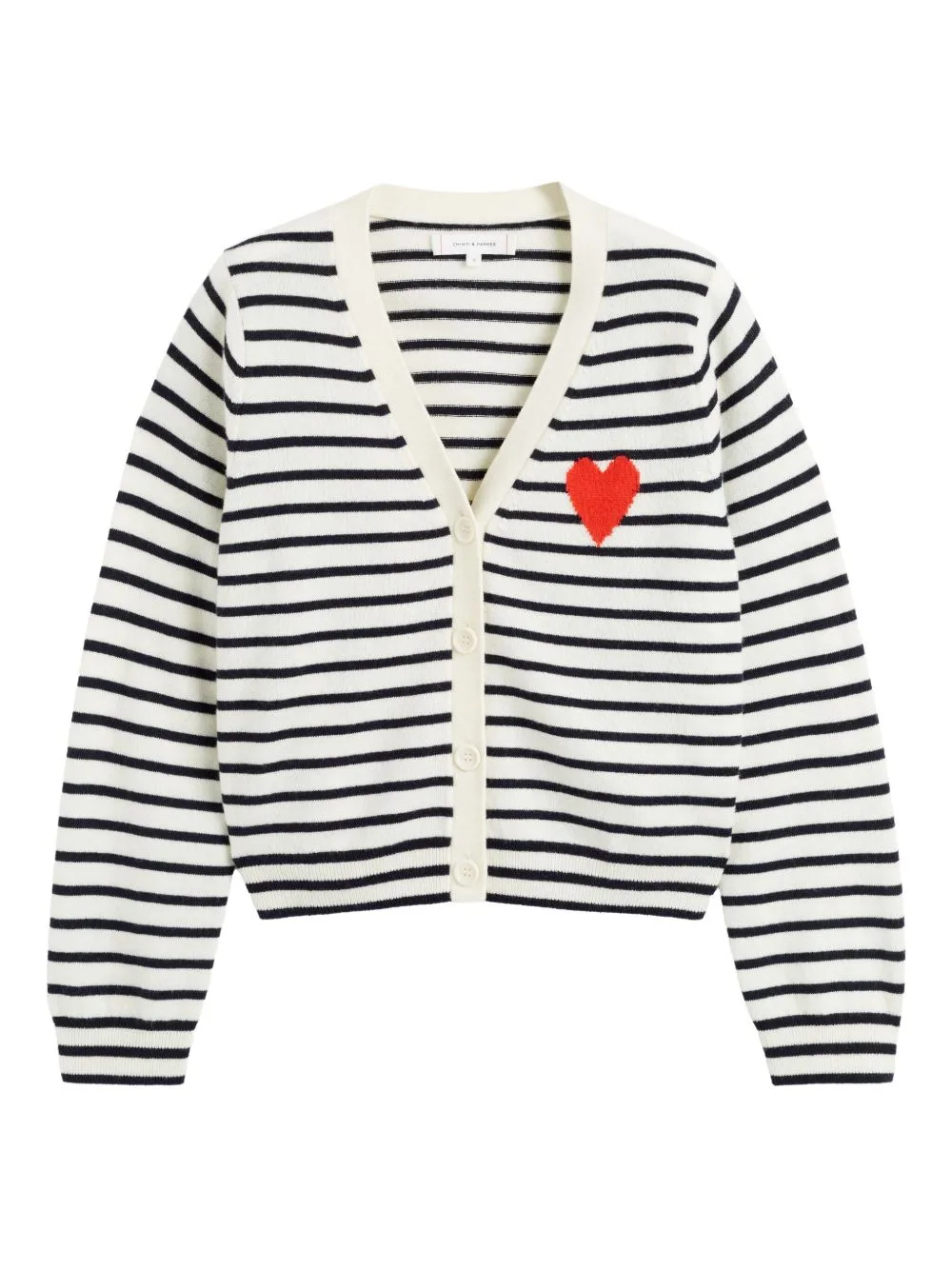Breton Heart Striped Cardigan