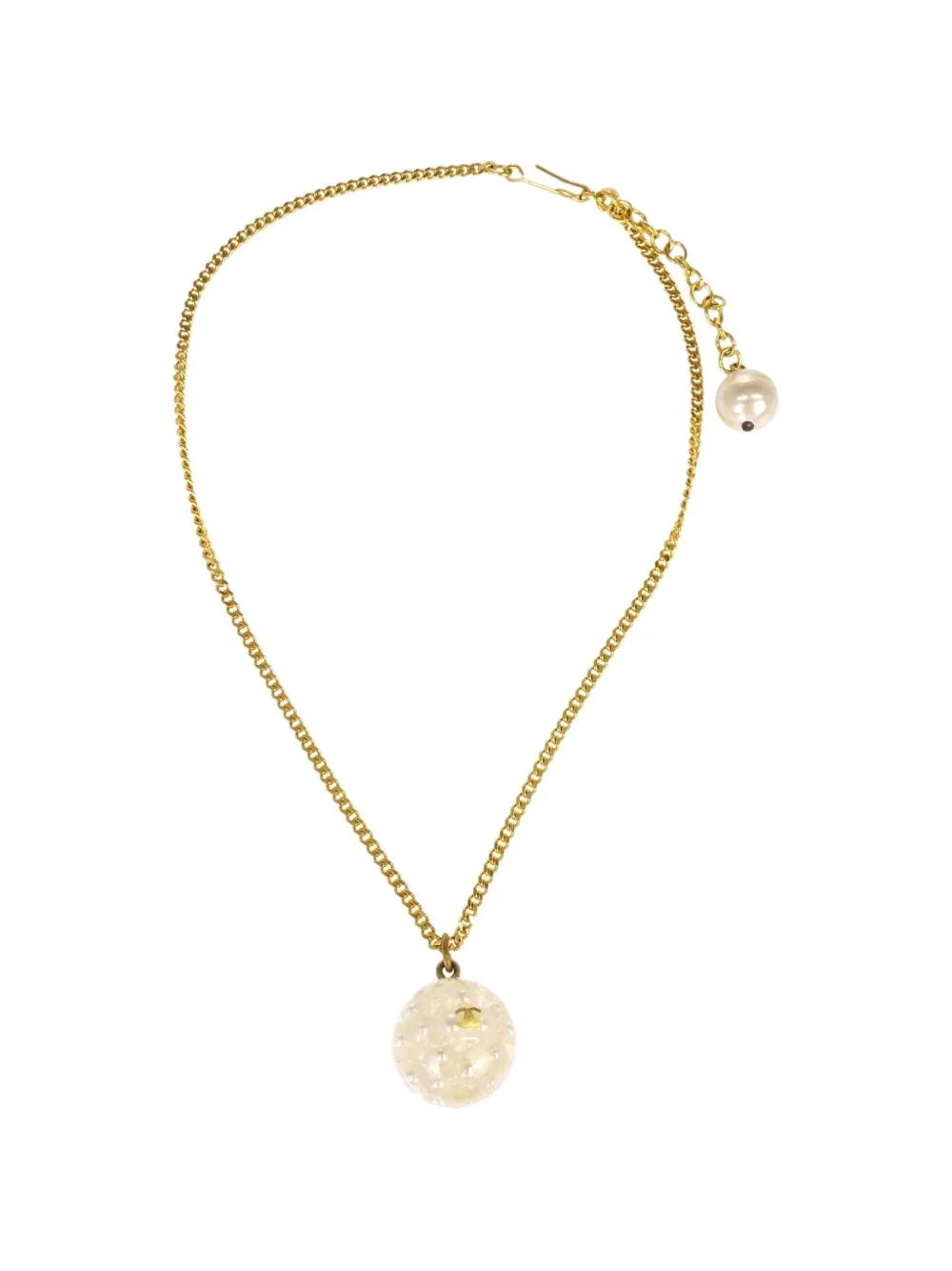 Costume-Pearl Pendant Necklace by CHANEL Pre-Owned