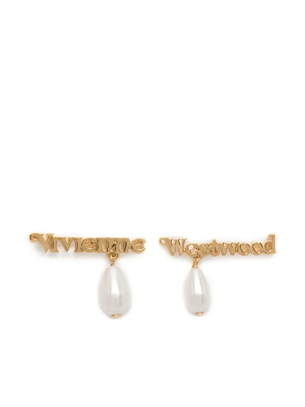 Amelia Logo-Lettering Earrings by Vivienne Westwood