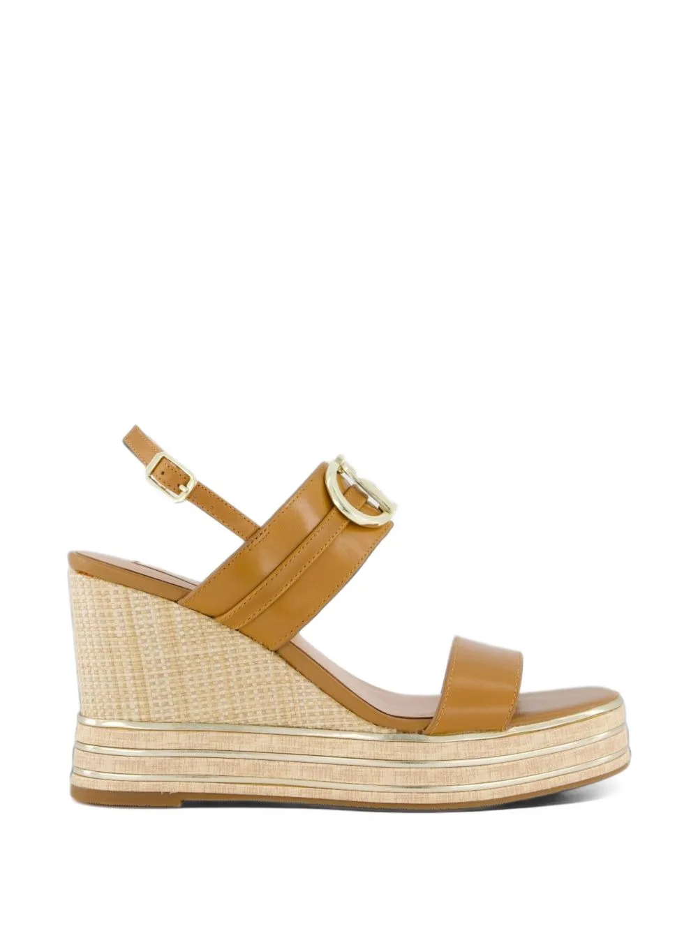 Karen 05 Logo-Plaque Wedge Sandals by LIU JO
