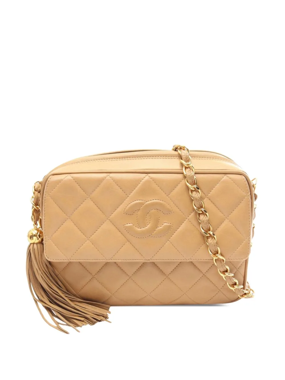 1994-1996 CC Quilted Lambskin Tassel Camera Bag Crossbody Bag by CHANEL Pre-Owned