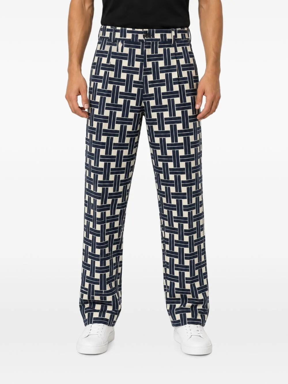 Geometric-Print Tailored Trousers by Kenzo