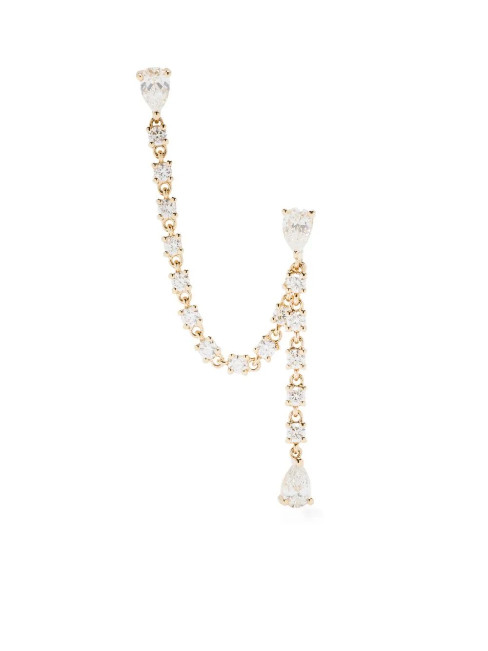 14K Yellow Gold Diamond Drop Earring by Anita Ko