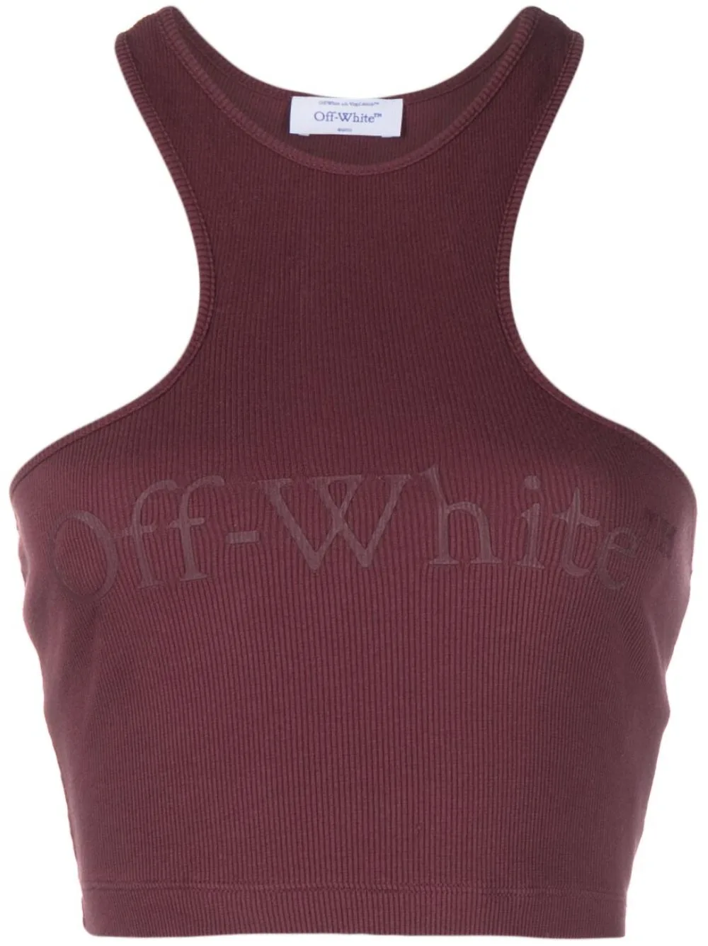 Logo-Print Ribbed-Knit Racerback Top by Off-White