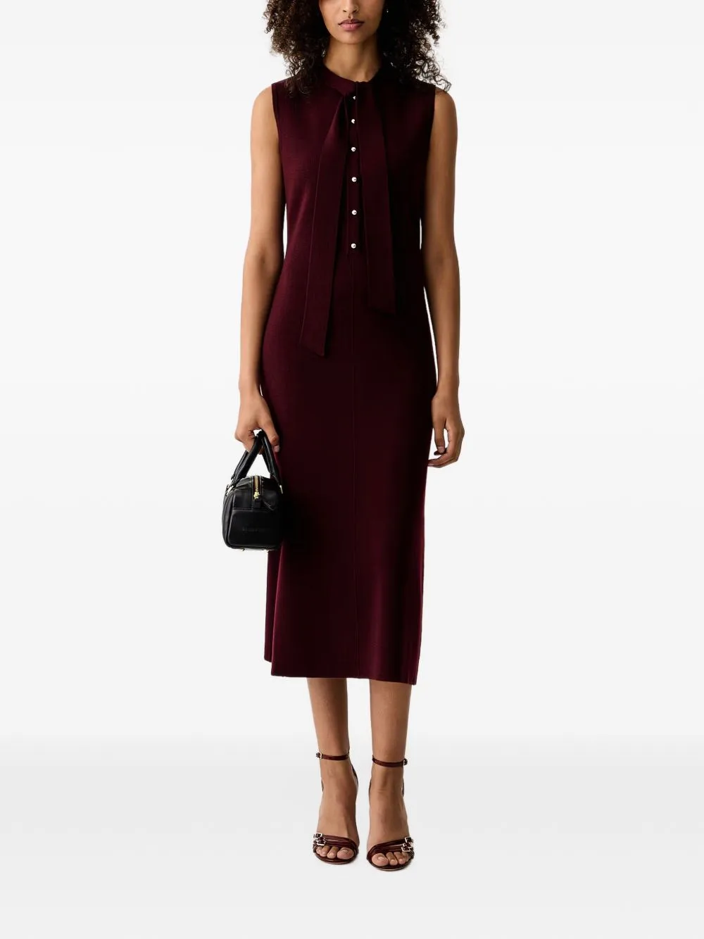 Masuria Bow-Detail Belted Midi Dress by LUISA SPAGNOLI