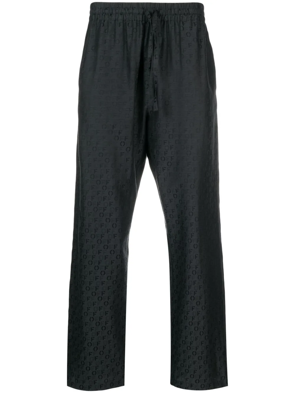Logo-Jacquard Silk-Blend Trousers by Off-White