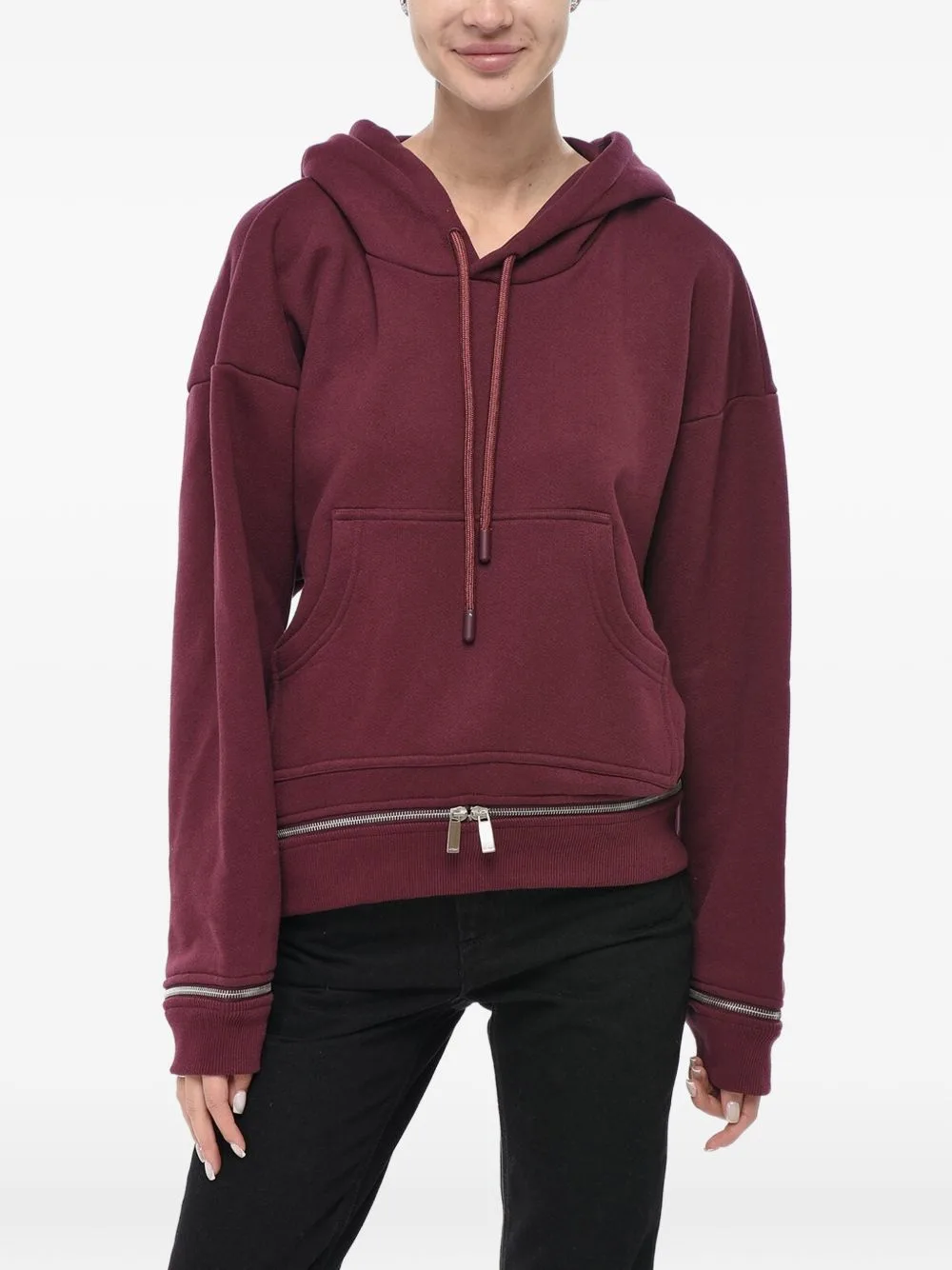 Zip-Hem Drawstring Hoodie by Off-White