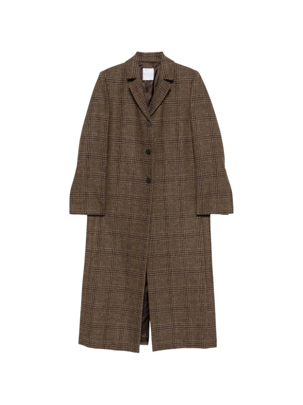 Check-Pattern Single-Breasted Coat by Cenere GB