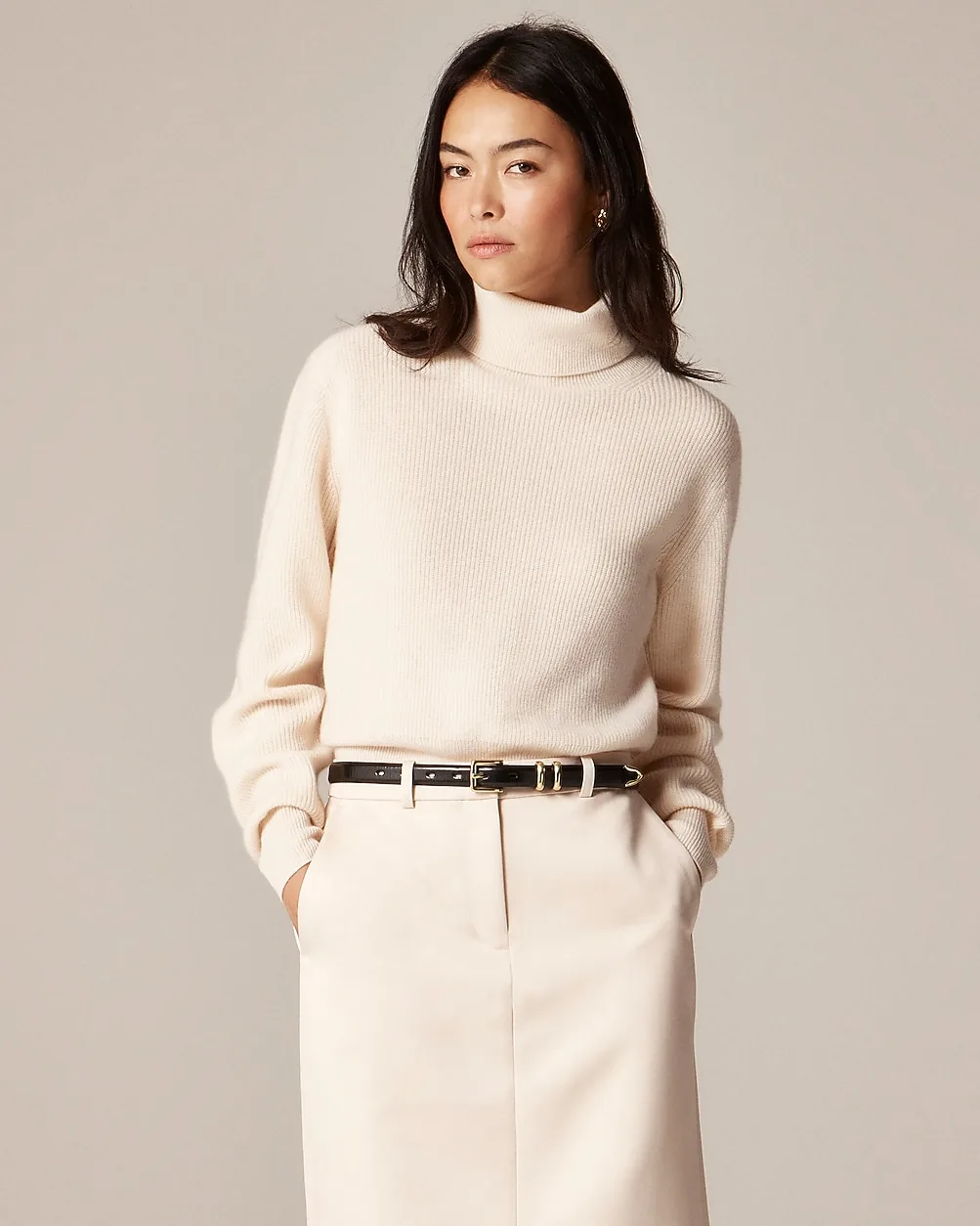 Ribbed Cashmere Turtleneck Sweater by J.Crew