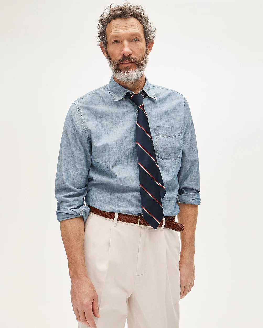 Slim Organic Cotton Chambray Shirt in Vintage Wash by J.Crew