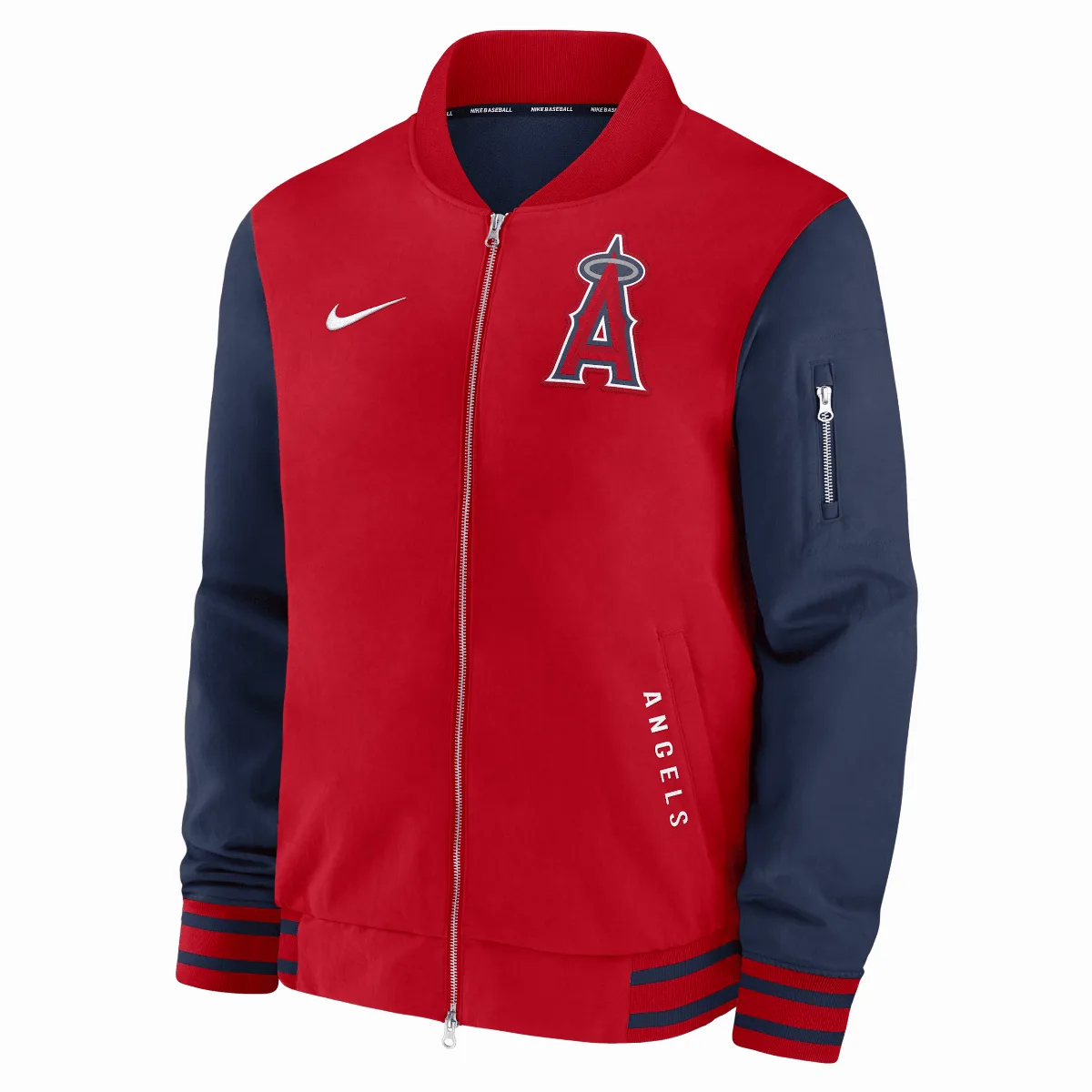 Los Angeles Angels Authentic Collection Dugout MLB Full-Zip Bomber Jacket by Nike