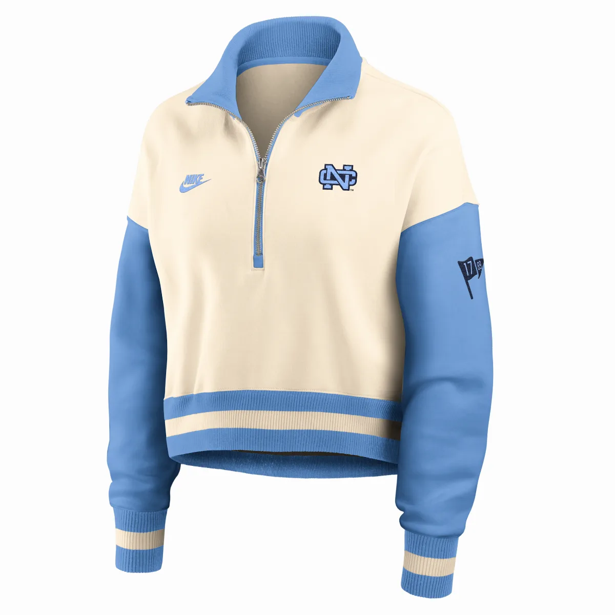 North Carolina Legacy College Cropped Oversized 1/4-Zip Crew by Nike