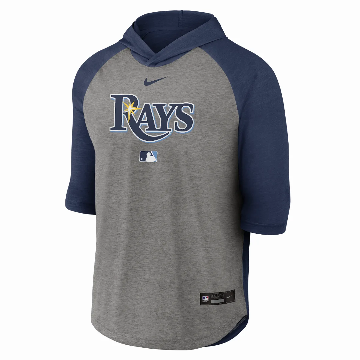 Tampa Bay Rays Authentic Collection Flux Dri-FIT MLB 3/4-Sleeve Hooded T-Shirt