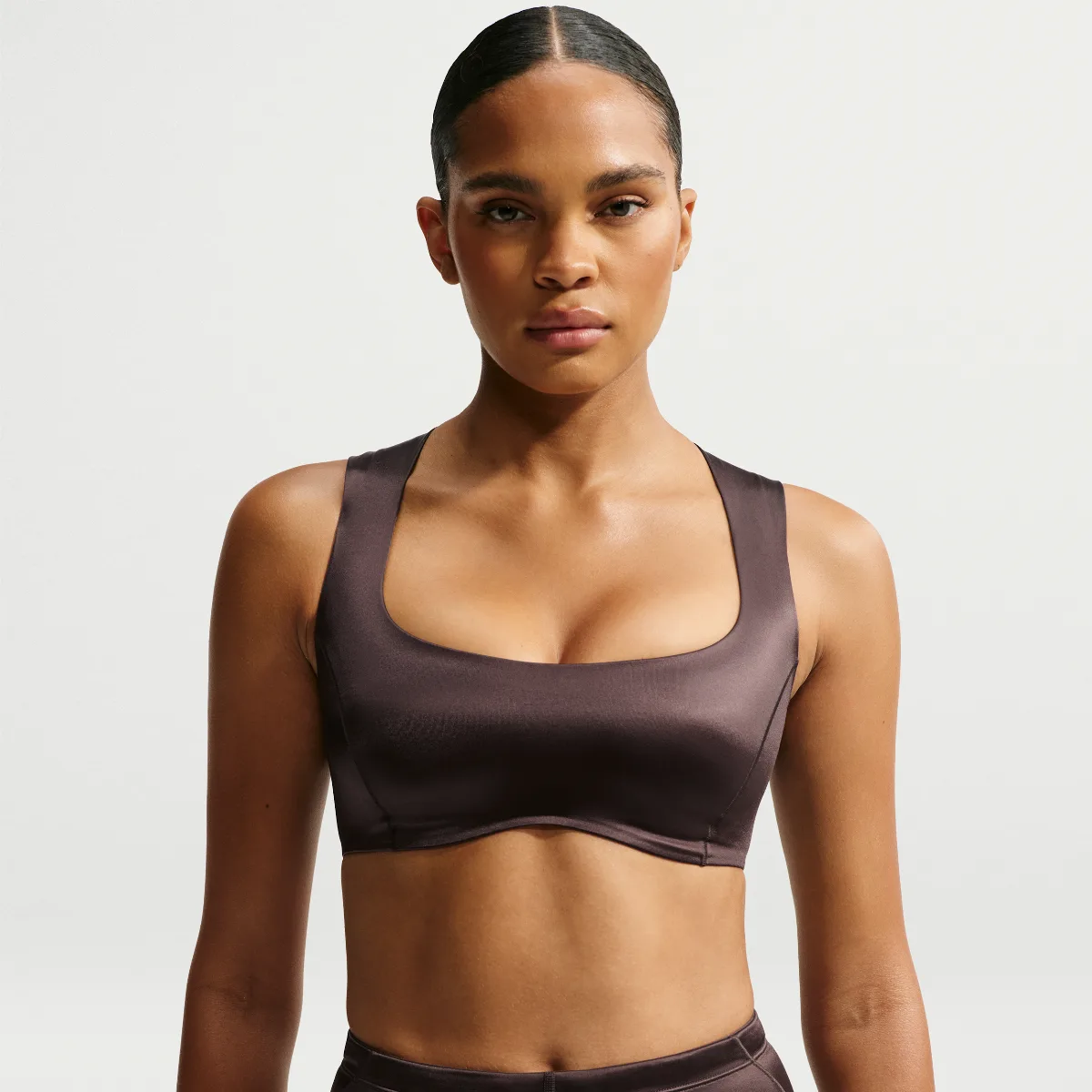 SKIMS Satin Shine Open-Scoop Bra by Nike