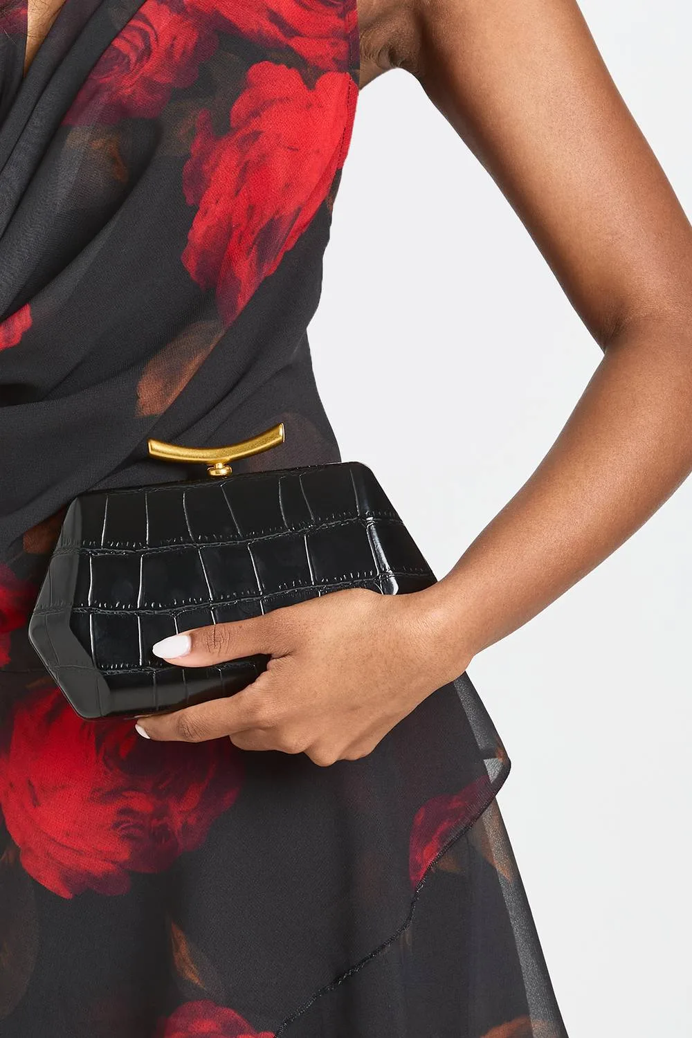 Croc Abstract Hard Shell Clutch Bag