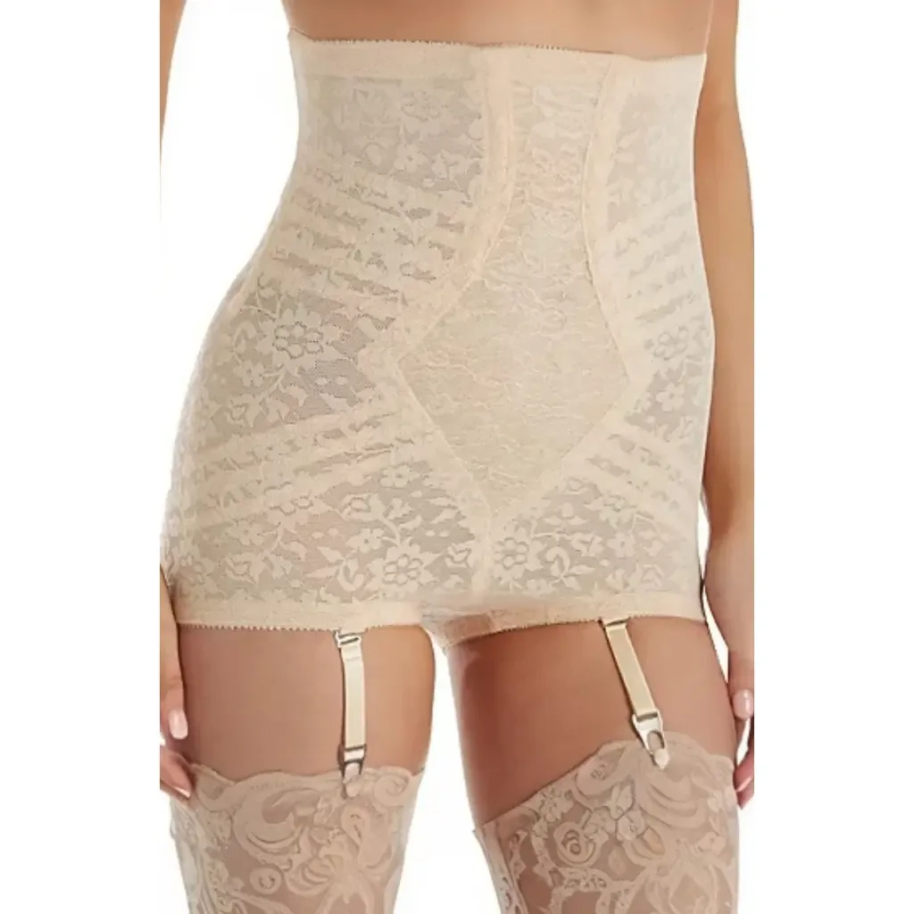High Waist Extra Firm No Roll Panty Girdle with Detachable Garters by Rago