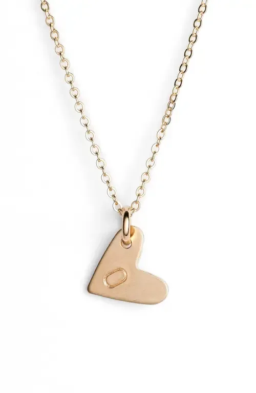 14k-Gold Fill Initial Mini Heart Pendant Necklace by Nashelle