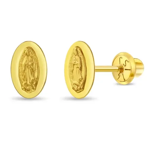 14k Our Lady of Guadalupe Earrings by In Season Jewelry
