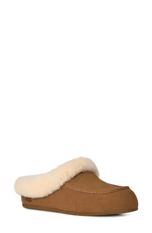 Ansley Genuine Shearling Trim Suede Mule by UGG(r)