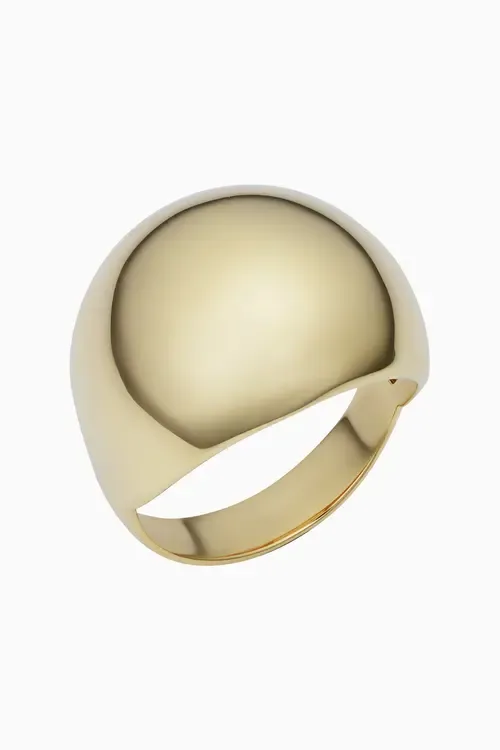 14K Yellow Gold Bold Cupola Ring