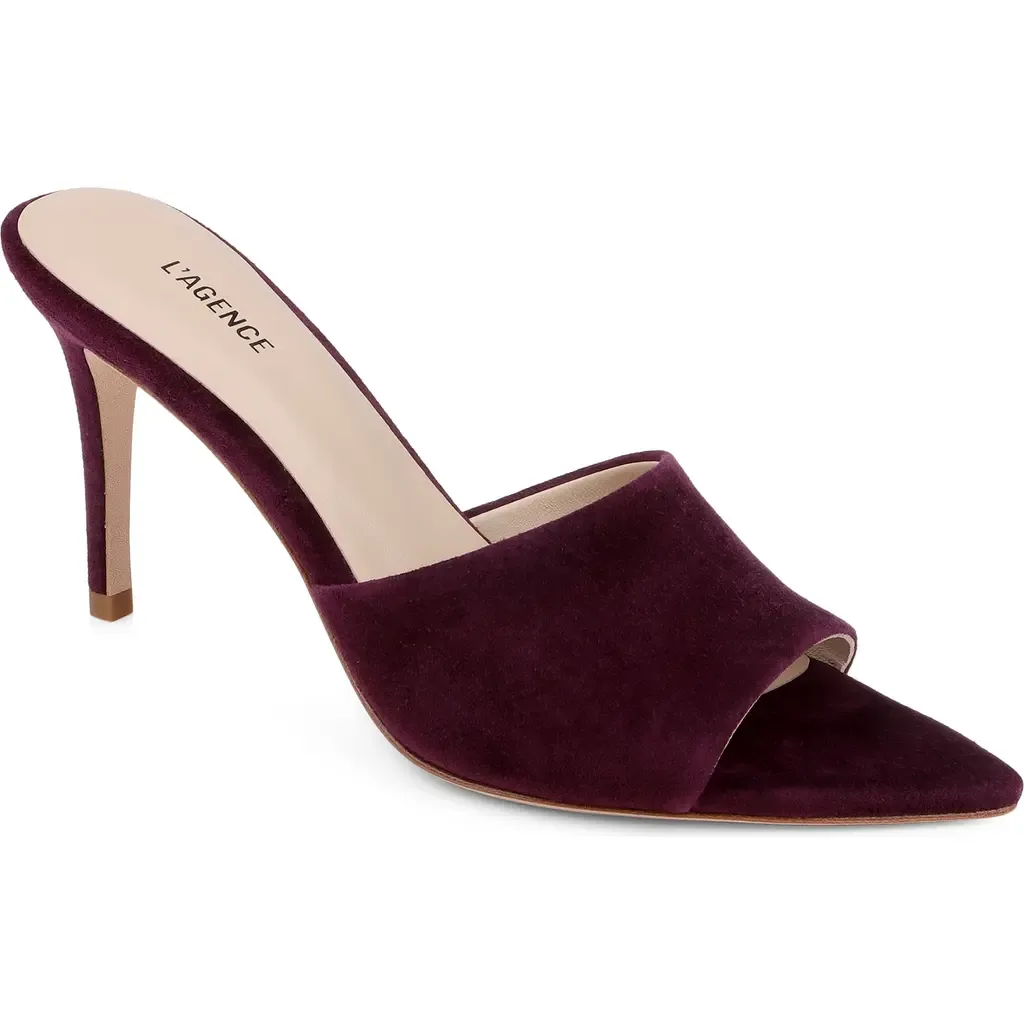 Lolita VIII Mule in Burgundy Suede by L'AGENCE