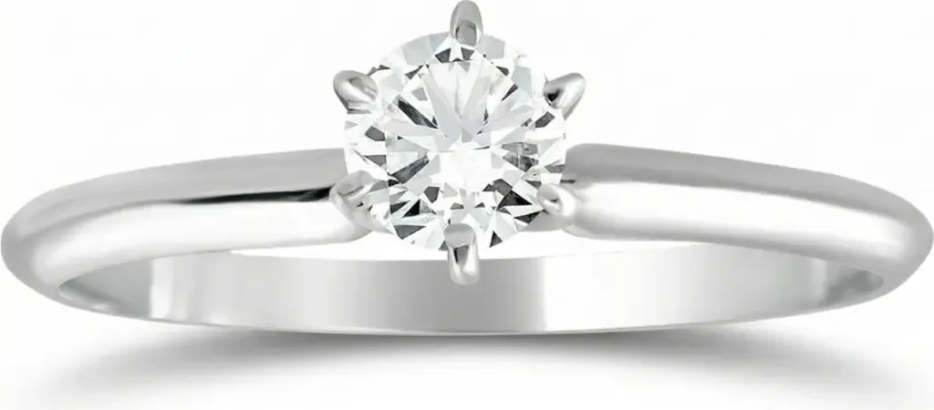 1/3Ct Solitaire Round Cut Diamond Engagement Ring in 14k Gold Lab Grown by Bliss Diamond
