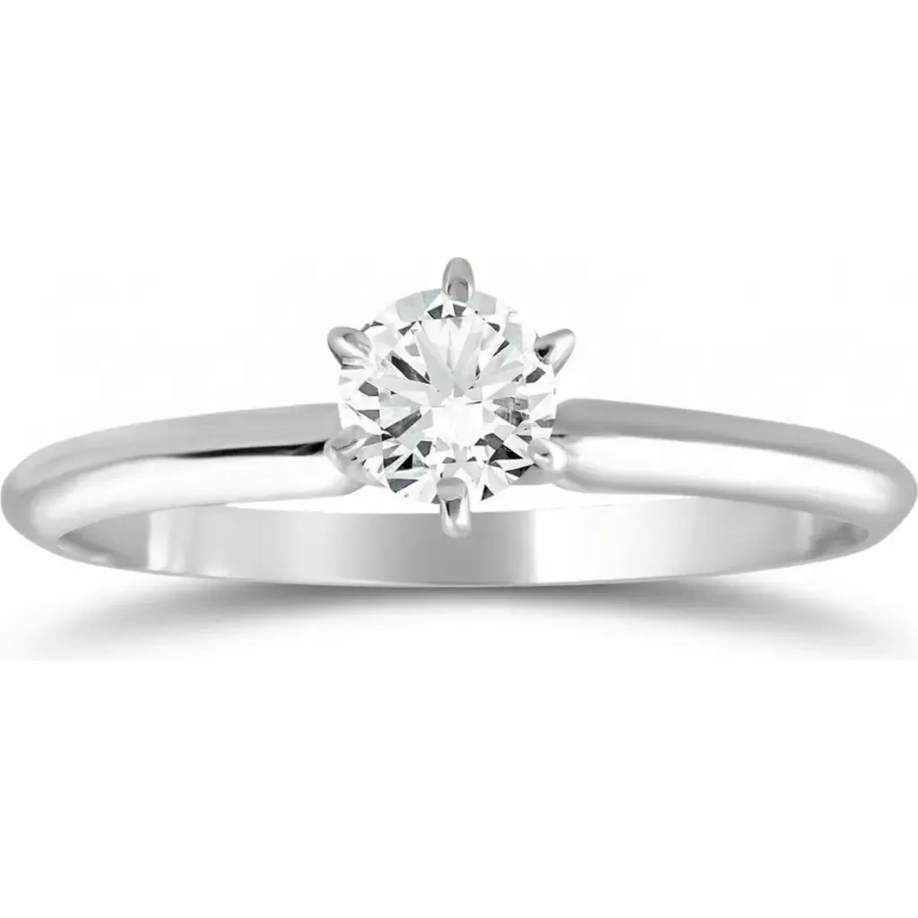 1/3Ct Solitaire Round Cut Diamond Engagement Ring in 14k Gold Lab Grown by Bliss Diamond