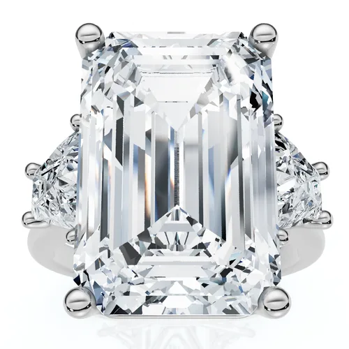 Certified 11.90Ct Emerald Diamond Engagement Ring 14k Gold Lab Grown by Bliss Diamond