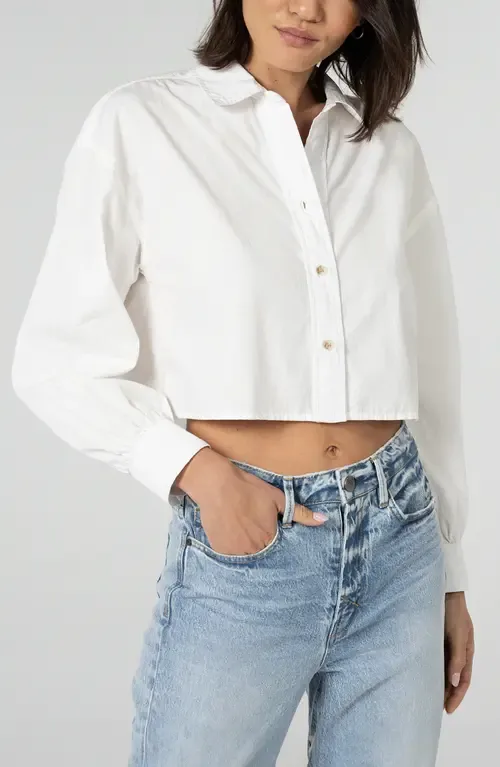 Ana Cotton Crop Button-Up Shirt by Unpublished