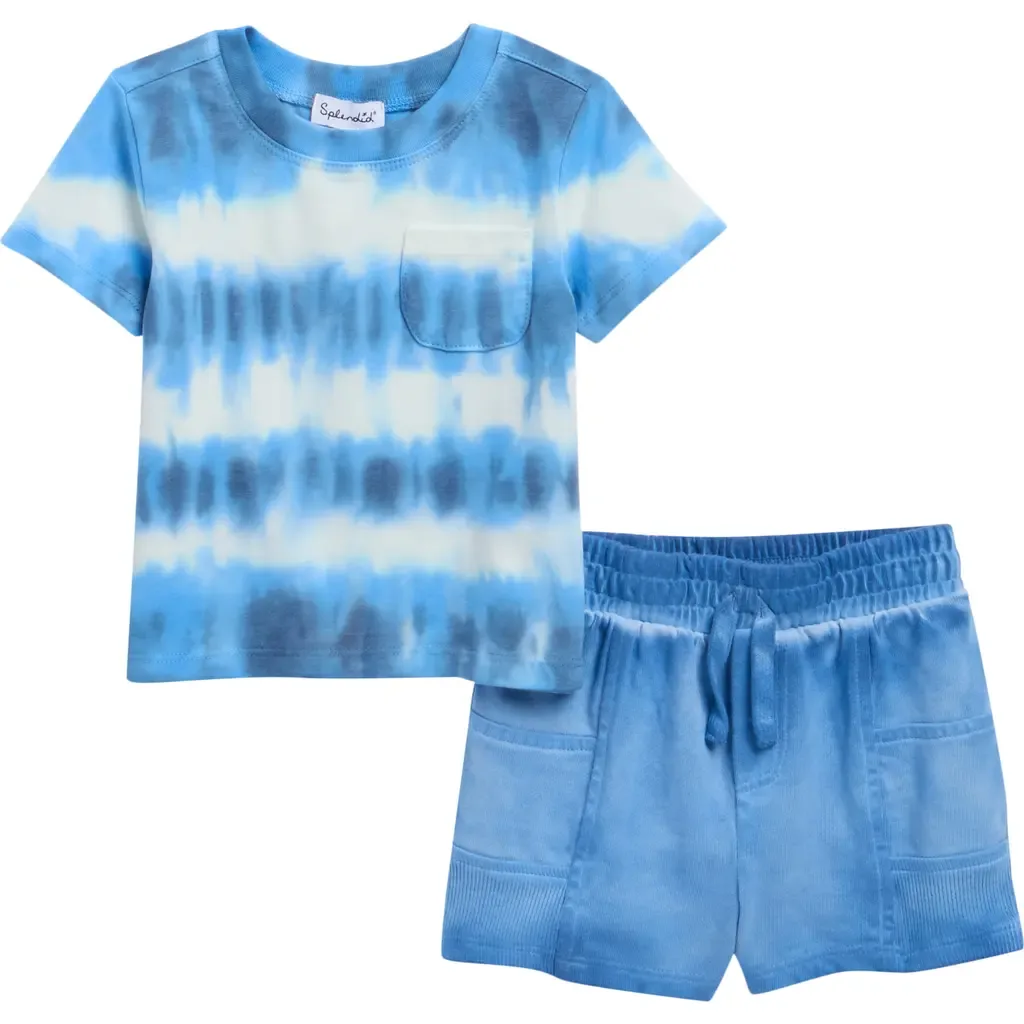 Sagrasso Tie Dye Pocket T-Shirt & Drawstring Shorts Set by Splendid