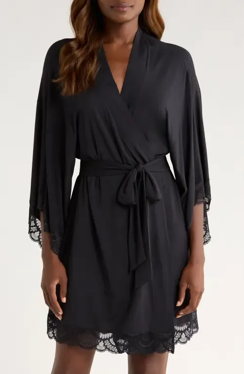 Mariana Lace Trim Jersey Robe by Eberjey