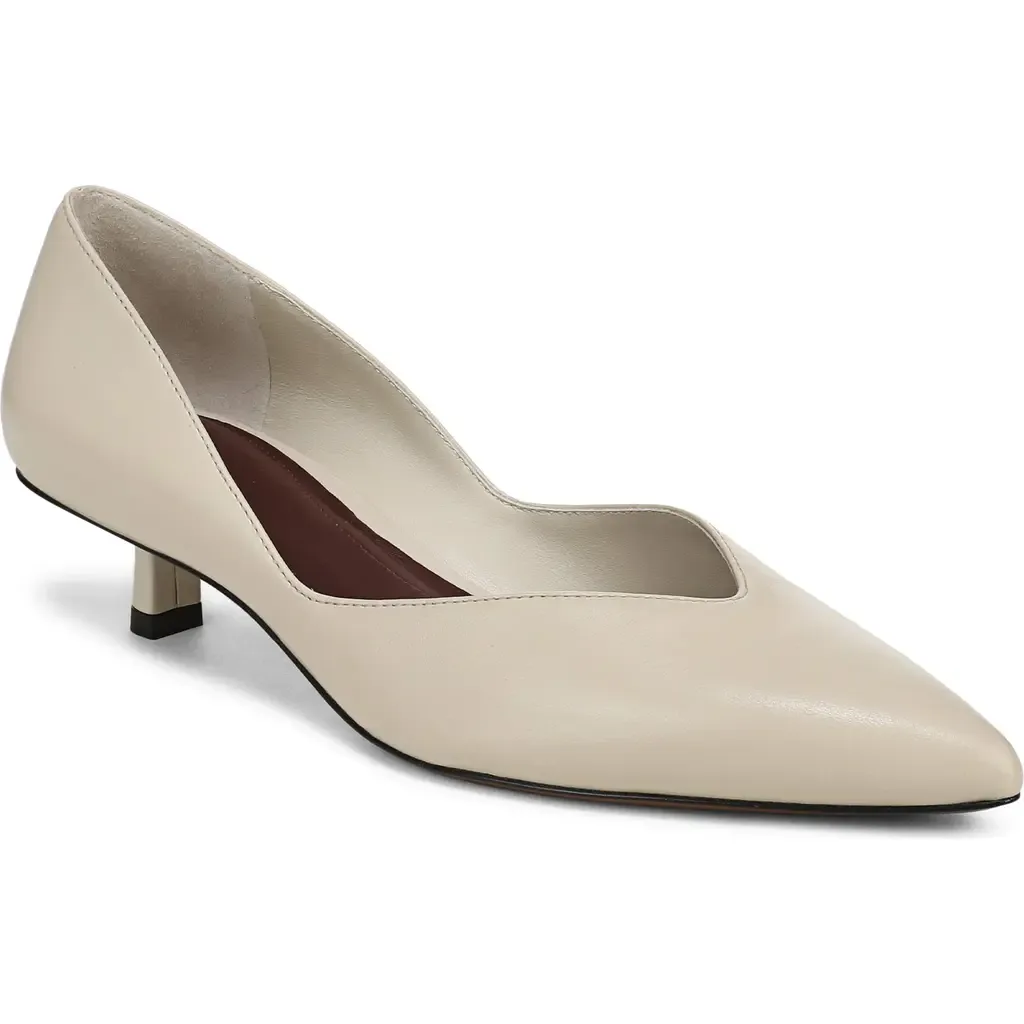 Hallie Pointed Toe Leather Pump by Vince