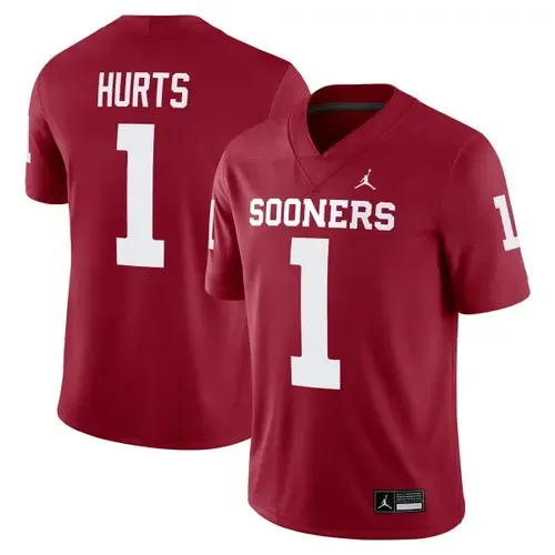 Jordan Brand Jalen Hurts Crimson Oklahoma Sooners Alumni Player Game Jersey by Jordan Brand