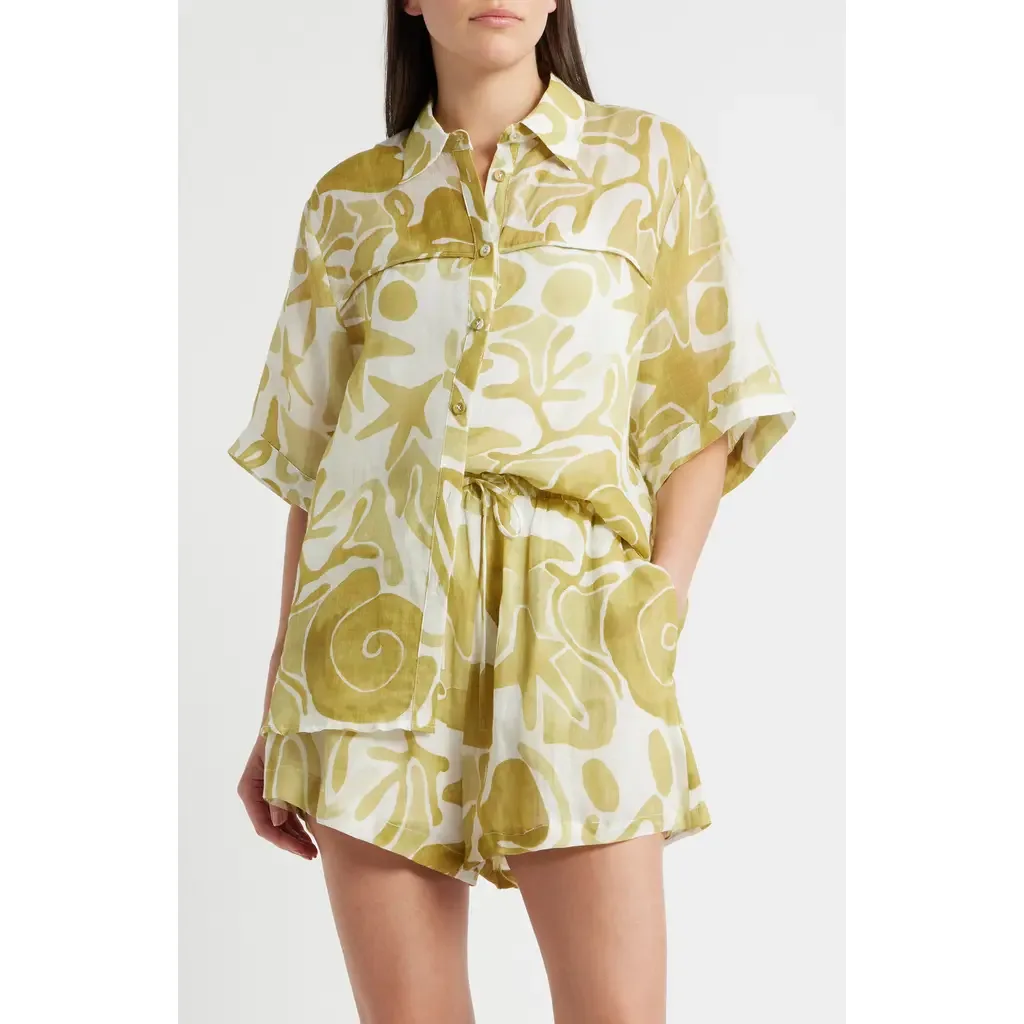 Irisa Print Short Sleeve Shirt by A.REN