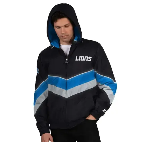 Starter Black/Blue Detroit Lions Thursday Night Gridiron Full-Zip Jacket by STARTER
