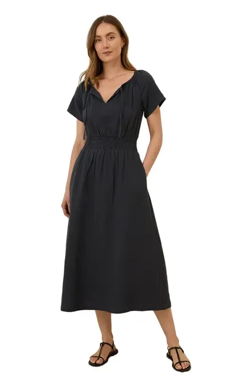 Organic Cotton Coastal Double Gauze Boho Midi Dress by Pact