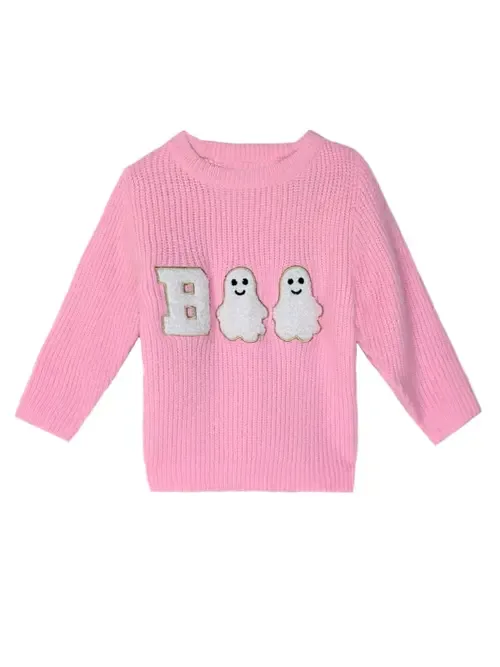 Boo Ghost Halloween Sweater by Mia Belle Girls
