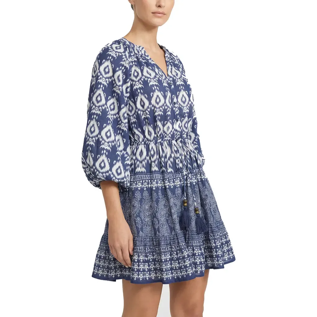 Sam Balloon Sleeve Elastic-Waist Mini Shirtdress by Change of Scenery