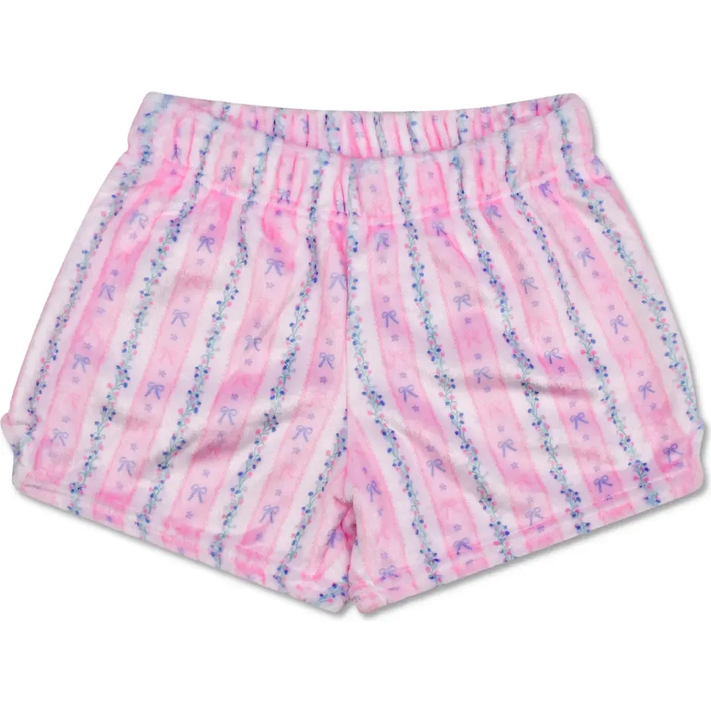 Floral Stripes Plush Shorts by Iscream
