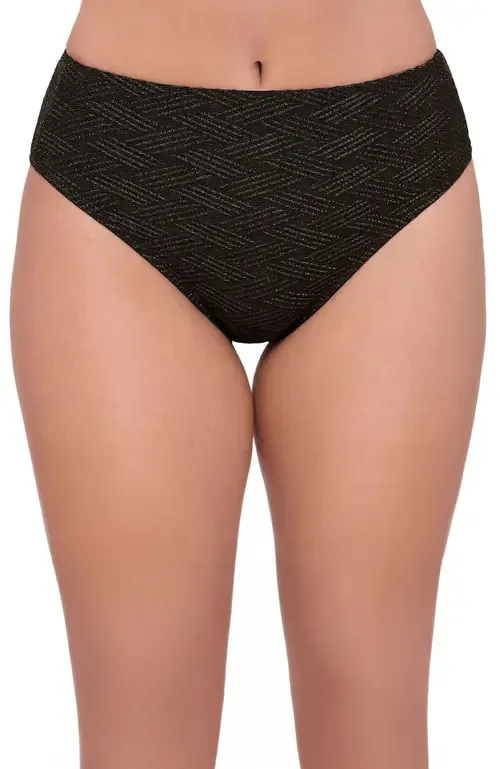 Smoothing and Sculpting Basket Weave High Leg High Rise Bikini Swimsuit Bottoms by S3 Apparel